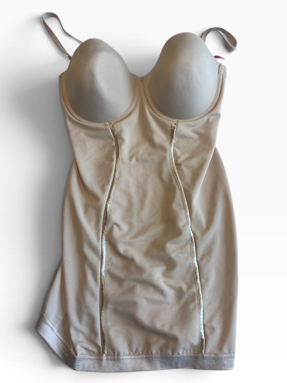 Maidenform 2304 Easy-Up Strapless Full Slip Shapewear 38D Nude Firm Control NWOT